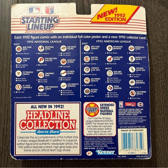 MLB Starting Lineup Lot - 1988 Roger Clemens - 1992 George Bell and Frank Thomas - Picture 5 of 7